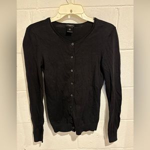 Ann Taylor black button front cardigan sweater